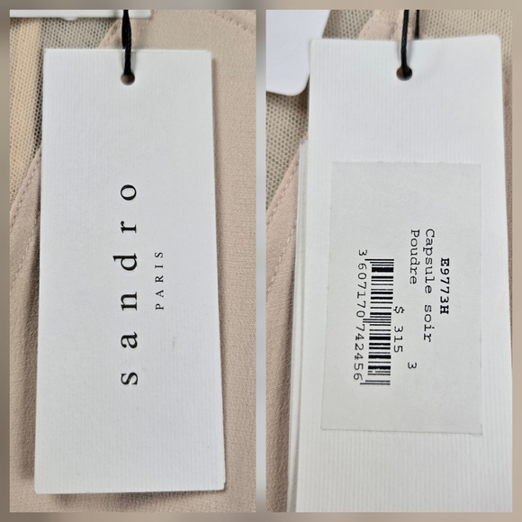 NWT Sandro Paris Capsule Soir Poudre Sheer‎ Mesh Top - Picture 14 of 15